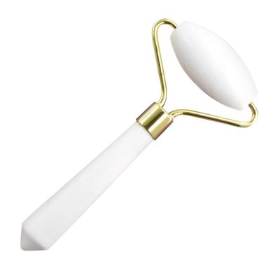 Beatifufu 1pc Natural White Jade Facial Roller Skin Care Massage Tool for Puffiness Redness Relief Lightweight Portable Beauty for Face and Eyes
