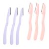 Beatifufu 6pcs Foldable Eyebrow Razor Set Stainless Steel Eyebrow Trimmer Storage Case Portable Beauty Tools Travel-friendly Design Pink Purple view 1