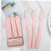 Beatifufu 6pcs Foldable Eyebrow Razor Set Stainless Steel Eyebrow Trimmer Storage Case Portable Beauty Tools Travel-friendly Design Pink Purple view 2