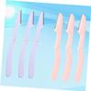 Beatifufu 6pcs Foldable Eyebrow Razor Set Stainless Steel Eyebrow Trimmer Storage Case Portable Beauty Tools Travel-friendly Design Pink Purple view 3