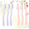 Beatifufu 6pcs Foldable Eyebrow Razor Set Stainless Steel Eyebrow Trimmer Storage Case Portable Beauty Tools Travel-friendly Design Pink Purple view 4