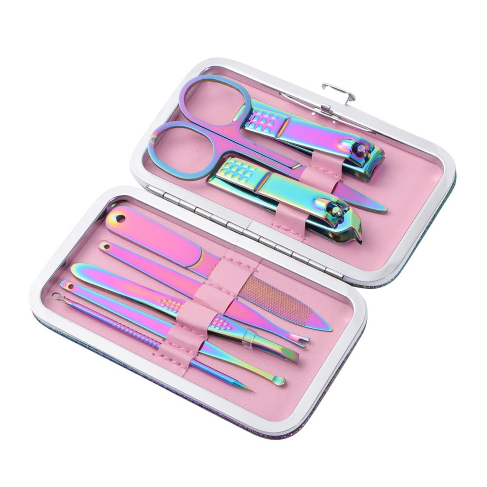 WOONEKY 1set Stainless Steel Nail Clipper Set for Manicure and Pedicure Ergonomic Nail Trimming Tools for Adults