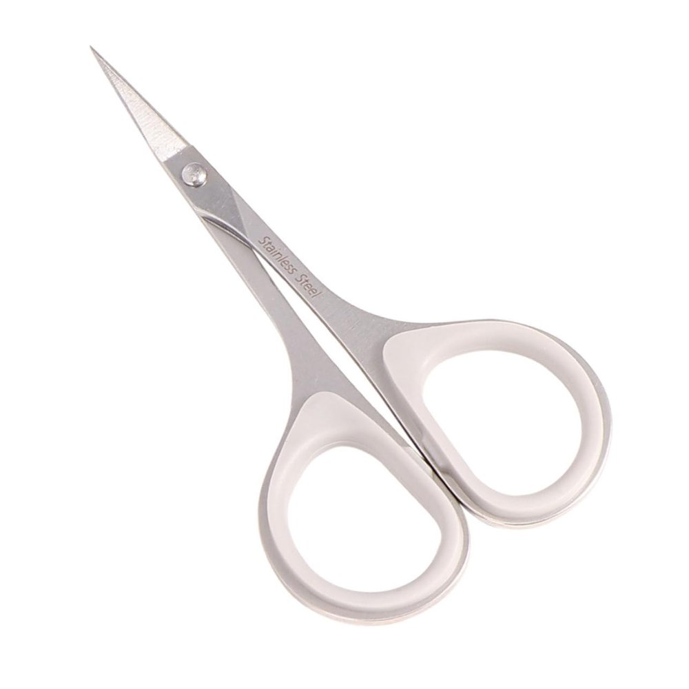 MERRYHAPY 3pcs Finely Crafted Stainless Steel Scissors for Facial Hair Nose Hair Eyebrow Trimming to Use