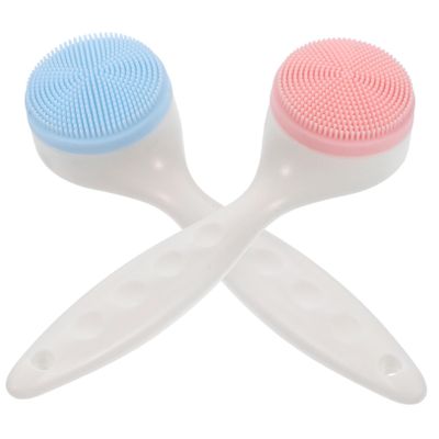 Beatifufu 2pcs Manual Facial Cleansing Brush Scrubber for Gentle Exfoliation Non-Abrasive Design Random Colors for All Skin Types and Ages