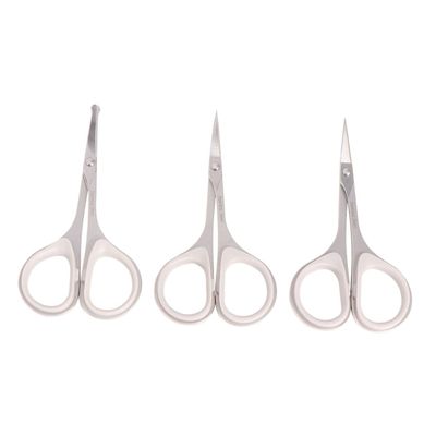 Beatifufu 3pcs Stainless Steel Scissors Grooming Scissors Nose Hair Trimmer Vibrissa Scissor Eyebrow Scissor Beauty Care Tools