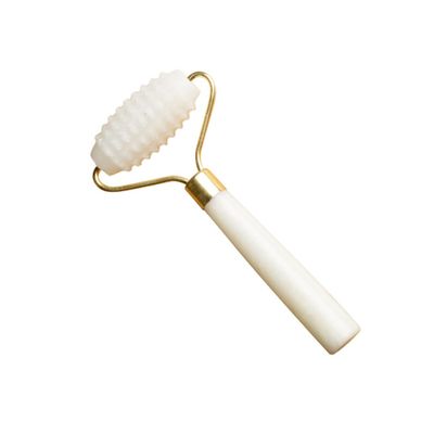 COOLHIYA Natural Jade Roller for Face Massage Ergonomic Single Head Design for Skin Care Durable Handle Portable and Compact for Home Travel Use