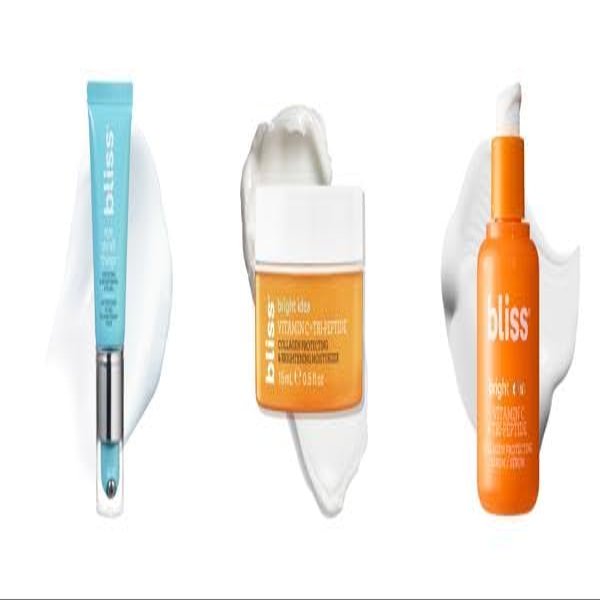 Bliss Eye Do All Things Eye Gel + Bright Idea Vitamin C Facial Serum + Bright Idea Vitamin C Facial Moisturizer | Complete Hydration & Brightening Trio