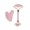 COOLHIYA Natural Rose Quartz Facial Roller Massager Set Dual-Sided Skin Care Tool for Anti-Aging Wrinkle Reduction Relaxation Includes Roller Scraper view 1