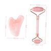 COOLHIYA Natural Rose Quartz Facial Roller Massager Set Dual-Sided Skin Care Tool for Anti-Aging Wrinkle Reduction Relaxation Includes Roller Scraper view 2