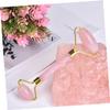 COOLHIYA Natural Rose Quartz Facial Roller Massager Set Dual-Sided Skin Care Tool for Anti-Aging Wrinkle Reduction Relaxation Includes Roller Scraper view 3