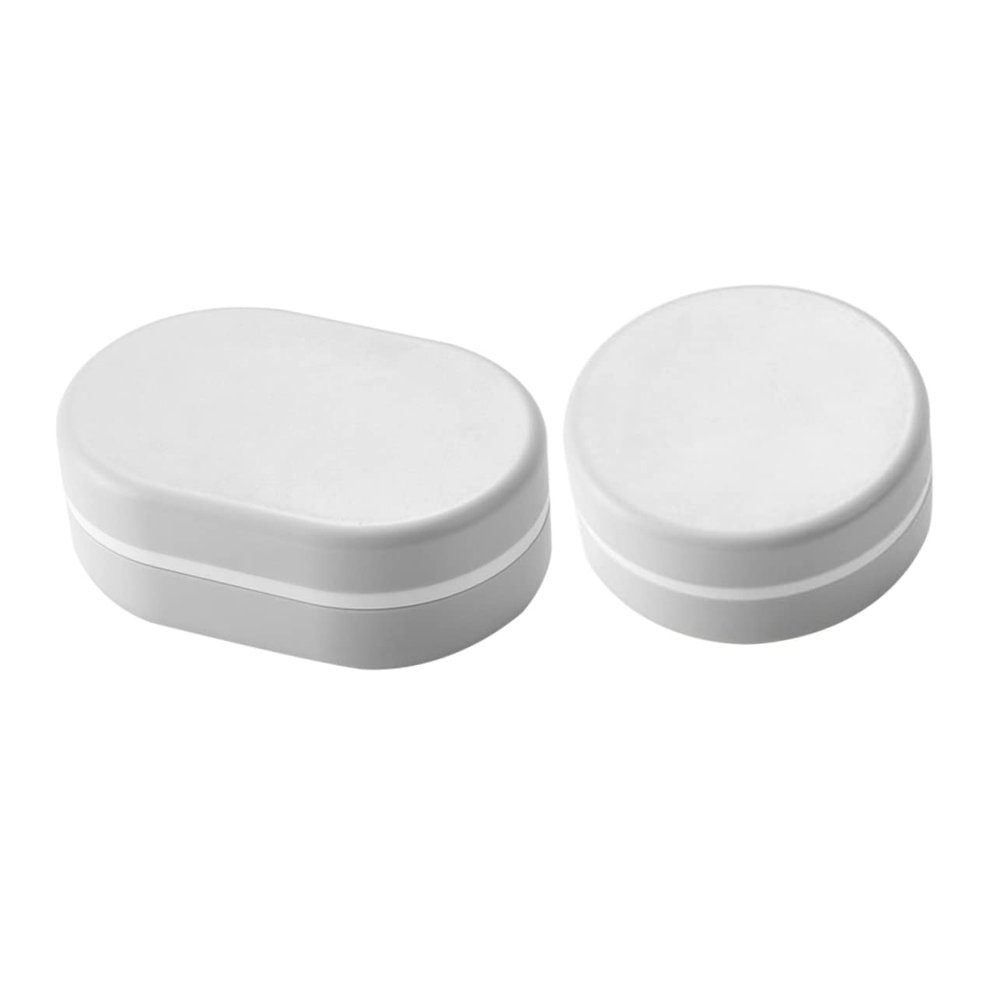 Hoement 2pcs Portable Soap Holder Storage Box Lid Travel Toiletry Kit Leakproof for Bathroom Kitchen