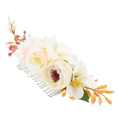BIUDECO Flower Design Bridal Hair Comb Elegant Cloth Floral Headpiece for Weddings Bridesmaids and Special Occasions Lightweight and Comfortable Hair Ornament