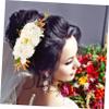 BIUDECO Flower Design Bridal Hair Comb Elegant Cloth Floral Headpiece for Weddings Bridesmaids and Special Occasions Lightweight and Comfortable Hair Ornament view 3