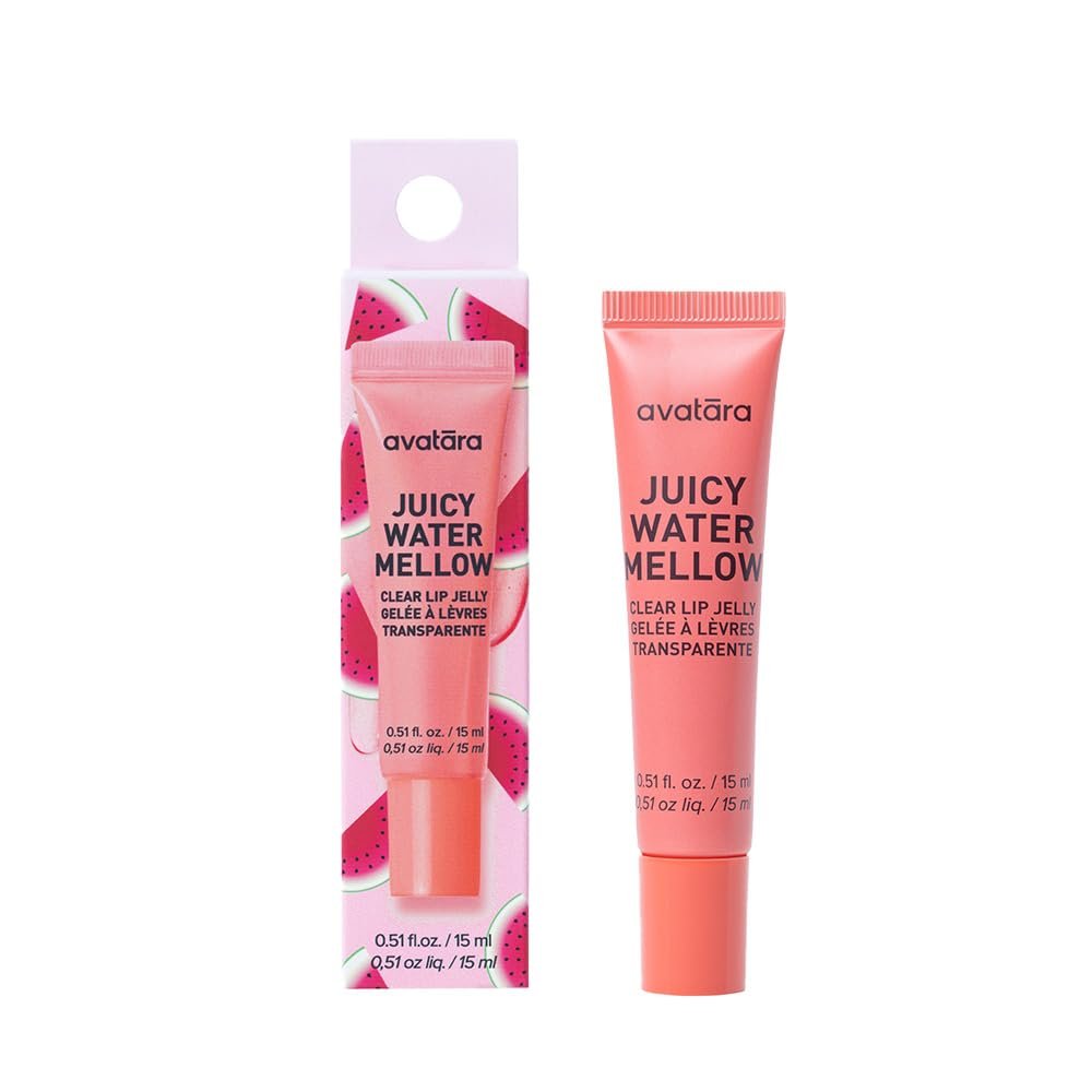 Avatara Juicy Watermellow Clear Lip Jelly, Hydrating Lip Gloss Treatment with Vitamin-Rich Botanicals, Vegan & Cruelty-Free, Soothes & Softens Dry Lips,15mL/0.15 Fl Oz.