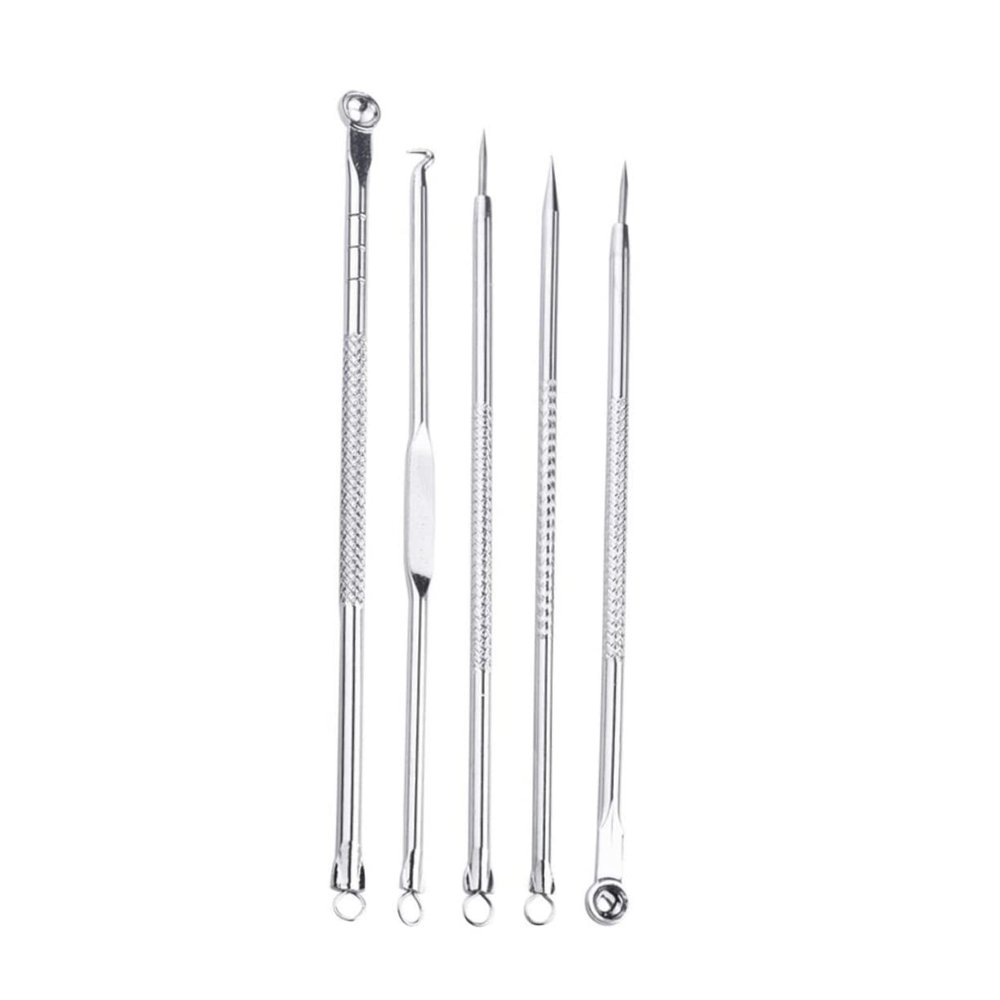 SOESFOUFU Blackhead Extraction Tool with Storage Case Facial Cleansing Needles for Blackhead and Whitehead Removal Convenient Carrying Case Included