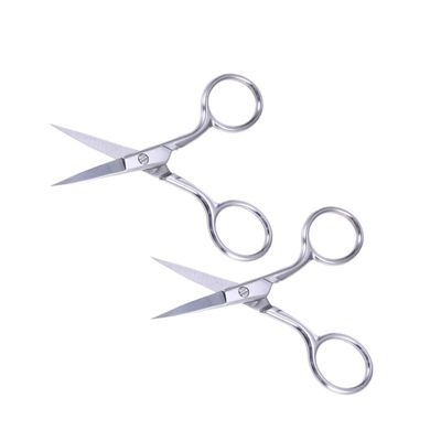 NOLITOY 2pcs Stainless Steel Eyebrow Scissors for Women Men Facial Hair Removal Beard Trimmer Nose Hair Scissors