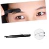 SOESFOUFU 4pcs Eyebrow Grooming Kit for Women Eyelash Comb Eyebrow Scissors Tweezers for Beginners Black Skin Care Set for Precise Shaping and Trimming view 3