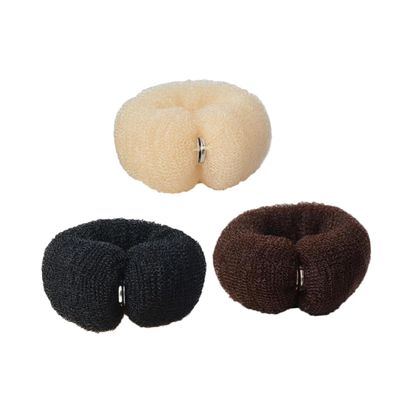 VINTORKY 6pcs Hair Donut Shaper for Women Practical Bun Maker Tool for Long Hair Easy to Use Nylon Chignon Accessories in Black and Options