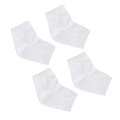 Outanaya 2pairs Moisturizing Gel Heel Socks for Cracked Heel Treatment Breathable Ankle Socks Exfoliating Soft Material White
