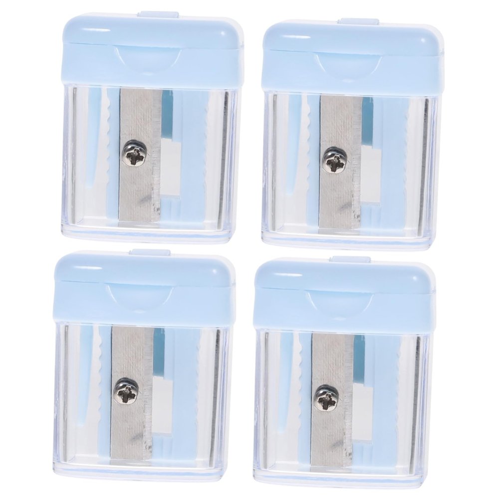 HONMEET 4pcs Brow Pencil Sharpener Cover Dual Makeup Tool for Eyeliner and Eyebrow Pencils and Practical Cosmetic Supplies for School and Office Use