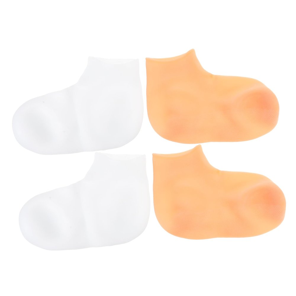 BIUDECO 2pairs Moisturizing Spa Socks for Women Exfoliating Elastic Foot Care Socks Hydrating Treatment for Dry Cracked Feet Reusable and Washable Design Fits