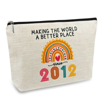 ancpeany Cool 14 Year Old Girl Gifts Ideas, Happy 14th Birthday Decorations for Girls Makeup Bag, 2012 Birthday Gifts for 14 Year Old Girl, Sister, Daughter, Christmas, Cosmetic Travel Pouch