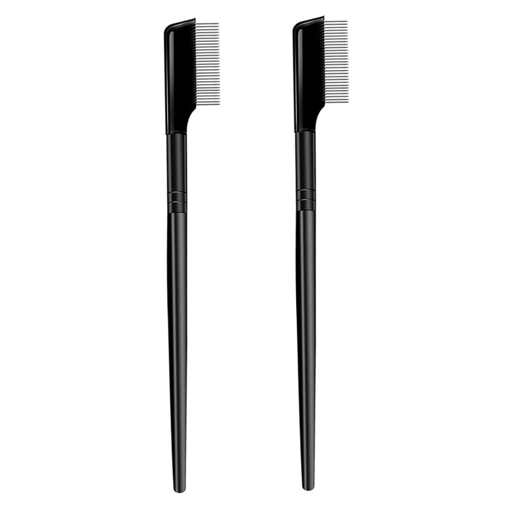 VINTORKY 2pcs Steel Needle Eyelash and Brow Comb Dense Teeth Eyelash Separator for Precise Grooming and Lashes and Brows Durable and Portable Beauty Tool