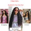 13x4 Deep Wave Lace Front Wigs Human Hair Pre Plucked 200 Density HD Transparent 13x4 Frontal Wigs Human Hair With Baby Hair Wet and Wavy Wigs Bleached Knots Curly Hair Wigs 32 Inch view 4