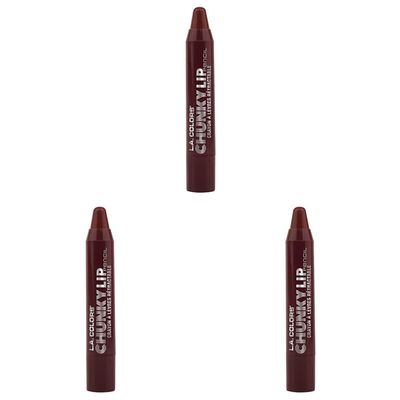 L.A. COLORS Chunky Lip Pencil, Plum, 0.09 Ounce (Pack of 3)