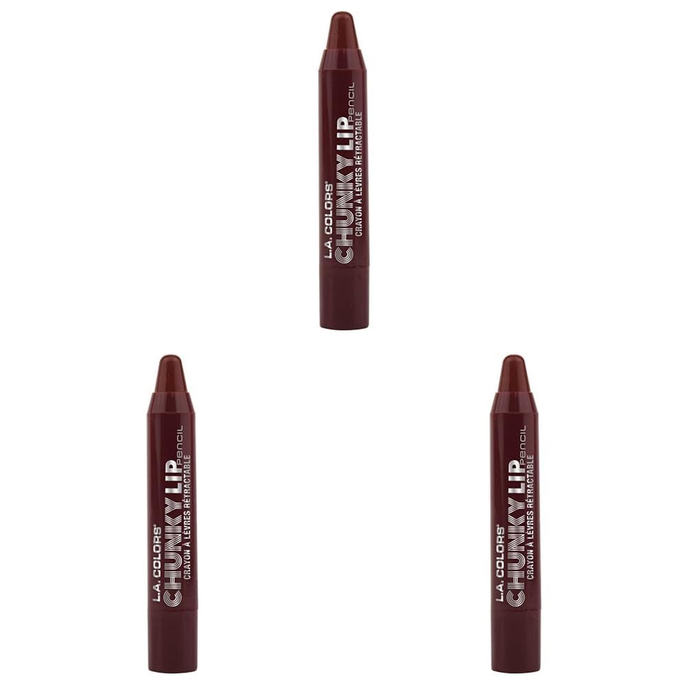 L.A. COLORS Chunky Lip Pencil, Plum, 0.09 Ounce (Pack of 3)