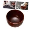 Outanaya Men's Shaving Soap Bowl Brown Wooden Shave Mug Container for Face Shaving view 4