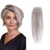 Meiverah scar human hair replacement Accidental burns without hair for men women Hairline Loss Straight Tape in Replacement Toupee (Cinnamon Sugar 70% Gray 30%, 0.78"x1.5") view 1