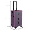 banborba Rolling Makeup Train Case, Lockable Portable Makeup Travel Organizer Cosmetic Case, Large Capacity Cosmetic Trolley with Locks, Cosmetic Makeup Case with Wheels & Mirror (Purple) view 4