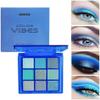 4 Pack/Set Eyeshadow Palette Set - Black, Blue, Green, Purple Themes, High Pigmented Blendable Matte & Glitter Shimmer Finishes, 24-Hour Long Wear Eye Makeup for Christmas Party & Music Festival view 2
