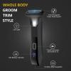 Bomic Manscape 3-in-1 Body Trimmer for Men, Groin, Pubic & Ball Hair Shaver No-Nick, Nose Hair Trimmer, Body Groomer for Smooth Shaving, Lightweight with Travel Lock, LED Display, IPX7 Waterproof view 3
