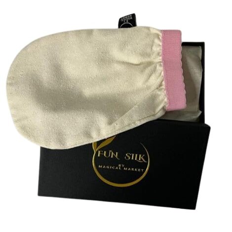 100% Pure Raw Mulberry Silk Korean Exfoliation Scrub Glove Mitt By FUN SILK