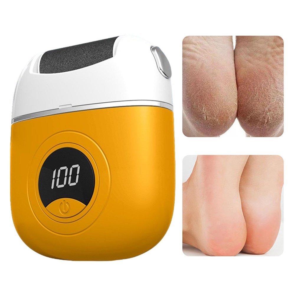 Automatic Foot Scraper - Digital Electric Foot Polisher, Electric Callus Remover Foot File | USB Rechargeable Foot Repair And Grinding Device With 2 Speeds for Men, Women, Dry Callus Dead Skin, Orange