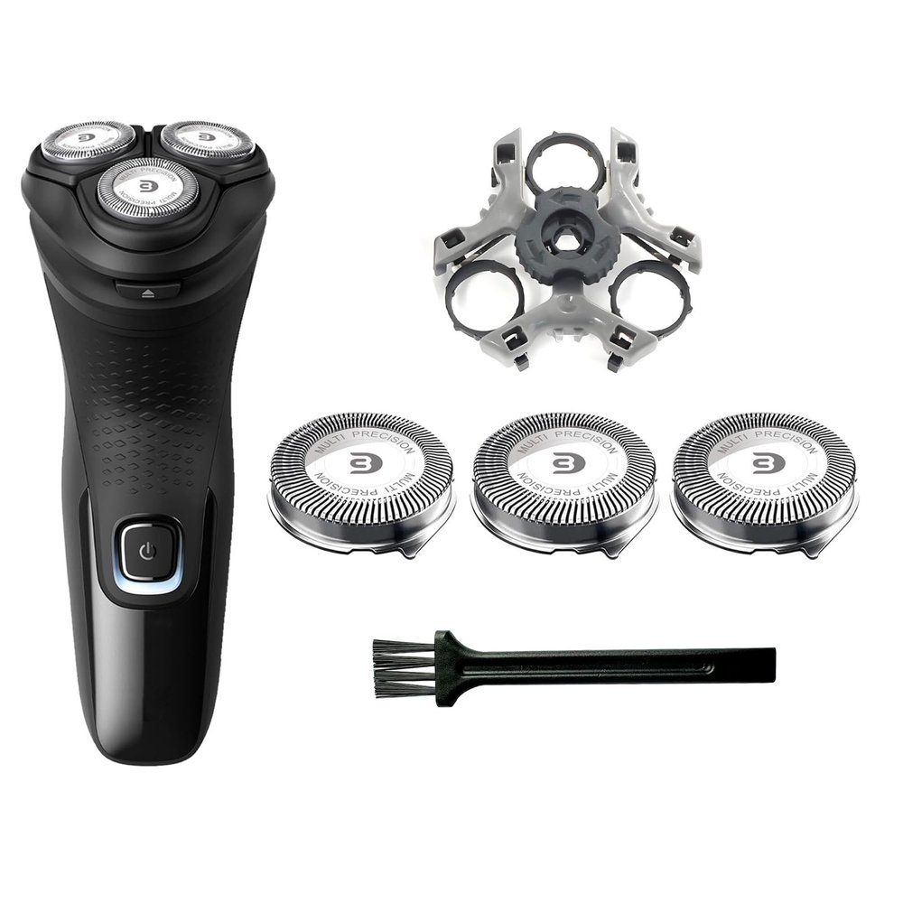 SH30 Replacement Heads Compatible with Philips Norelco Shaver Series 3000, 2000, 1000 and S3243, 3pcs Blades With 1pcs retaining ring