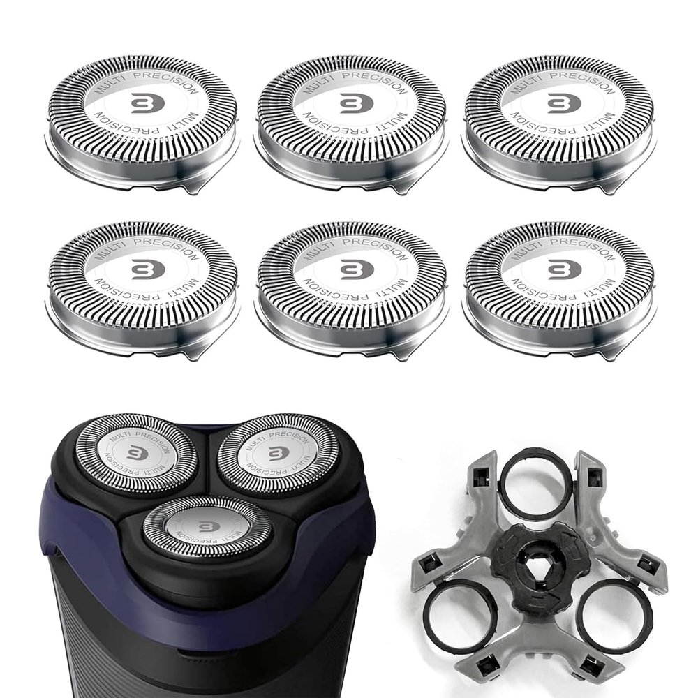 SH30 Replacement Heads Compatible with Philips Norelco Series 3000, 2000,1000 and S738 Electric Shavers, SH30 Replacement Blades for Philips Norelco 2400, 2600, 2100, 6 Pack with 1pc Retaining Ring