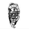 2pcs Lion Men Waterproof Temporary Tattoos Fake Stickers Arm Hand Art Tattoos view 1