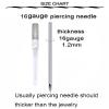 QWALIT Gold Ear Piercing Needle Kit - Self Piercing Earrings with Studs for Helix & Cartilage view 2