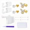 QWALIT Ear Piercing Kit Gold Ear Piercing Gun Kit Self Piercing Earrings Piercing Kit Disposable Earring Gun Piercing Kit with Earring Studs Self Ear Piercing Kit Flat Back at Home view 1