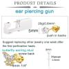 QWALIT Ear Piercing Kit Gold Ear Piercing Gun Kit Self Piercing Earrings Piercing Kit Disposable Earring Gun Piercing Kit with Earring Studs Self Ear Piercing Kit Flat Back at Home view 2