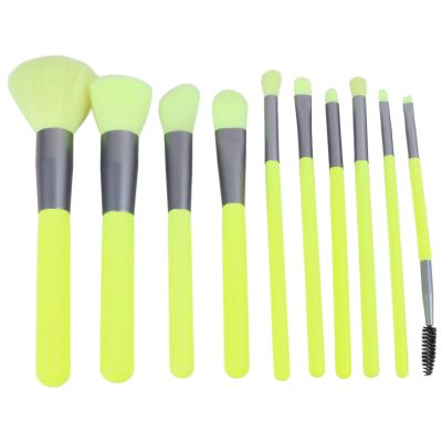 10pcs Wooden Handle Makeup Brushes Set Blending Blush Powder Makeup Brush Set