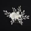 BERYUAN Wedding Flower Rhinestone Hair Side Comb Handmade Rhinestone Wedding Headpiece Silver Bridal Hair Accessories Bridal Hair Comb for Wedding Women Girls view 2