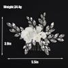 BERYUAN Wedding Flower Rhinestone Hair Side Comb Handmade Rhinestone Wedding Headpiece Silver Bridal Hair Accessories Bridal Hair Comb for Wedding Women Girls view 4