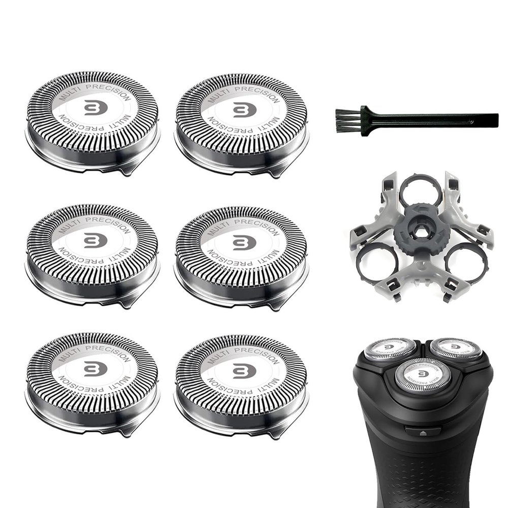 SH30 Replacement Heads Compatible with Philips Shavers Series 1000, 2000 And 3000, Replacement Blades for Norelco 3000 with 6pcs Blades And 1pcs Retaining Ring