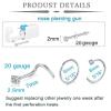 QWALIT 2pack Nose Piercing Kit Nose Piercing Gun Kit Self Piercing Kits at Home Disposable Nostril Piercing Kit with Nose Rings Silver view 2