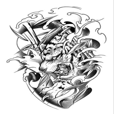 2pcs Descending Tiger Arm Waterproof Temporary Tattoo, Realistic Semi-Permanent Fake Tattoo
