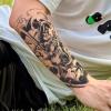2pcs Descending Tiger Arm Waterproof Temporary Tattoo, Realistic Semi-Permanent Fake Tattoo view 3